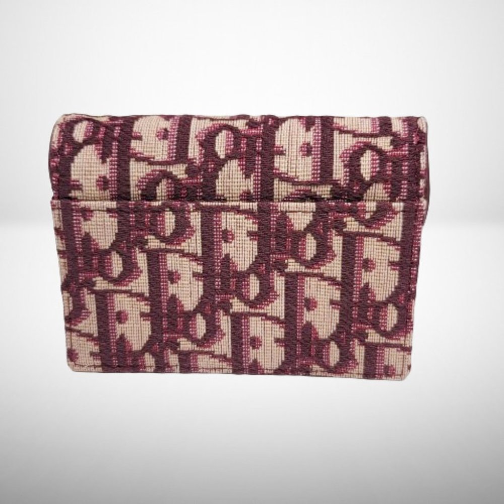 CHRISTIAN DIOR OBLIQUE BORDEAUX FLAP CARD HOLDER / WALLET - Picture 4 of 12